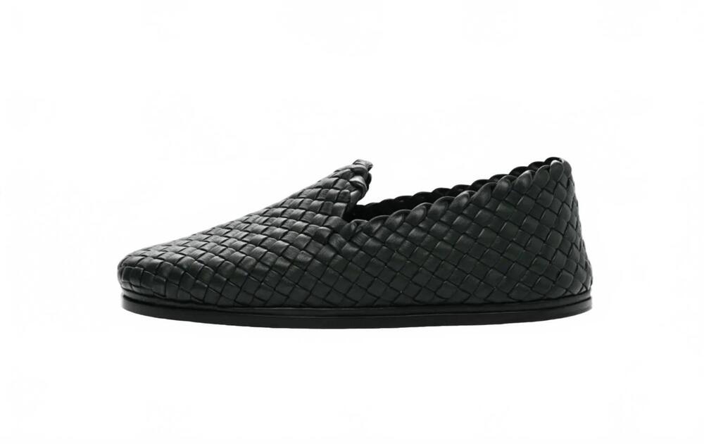 NEW BOTTEGA VENETA unisex nappa intrecciato loafers in green